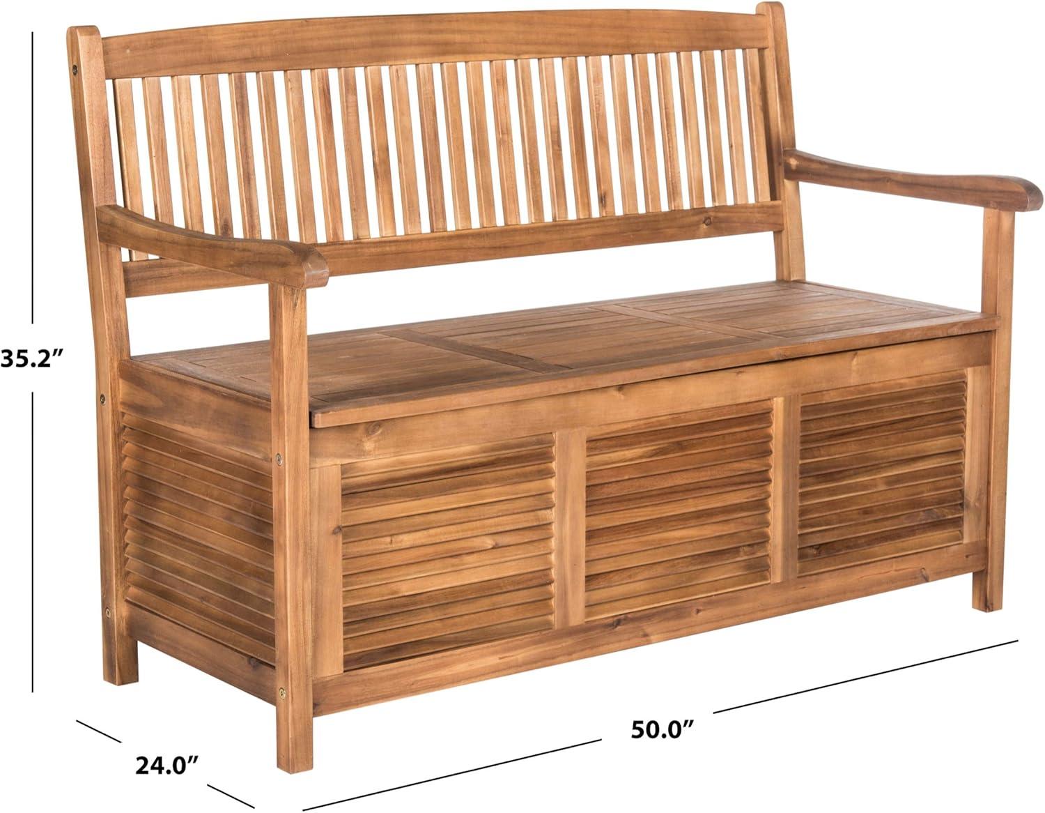 image:imageSafavieh Outdoor Collection Brisbane Grey Storage BenchNatural