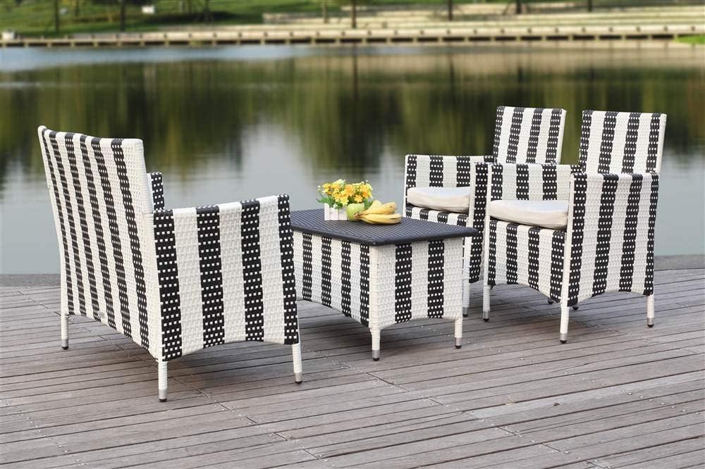 image:imageSafavieh Outdoor Collection Figueroa Black and White 4Piece Patio SetBlack White