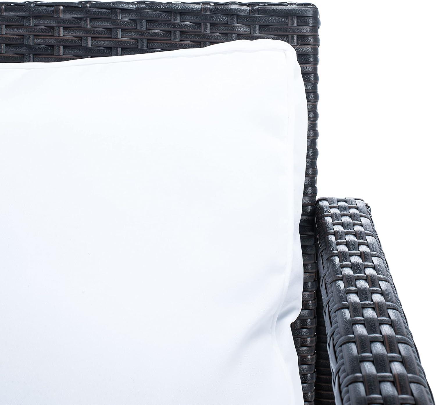 image:imageSafavieh Outdoor Collection Garnen Wicker Cushion 4Piece Living Set PAT7714D NaturalWhiteBlack White
