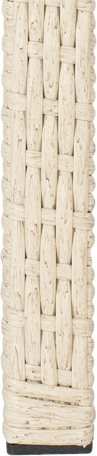 image:imageSafavieh Outdoor Collection Garnen Wicker Cushion 4Piece Living Set PAT7714D NaturalWhiteGrey White