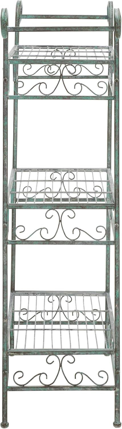 image:imageSafavieh Outdoor Collection Noreen Antique White 3 Tier ShelfAntique Dark Green
