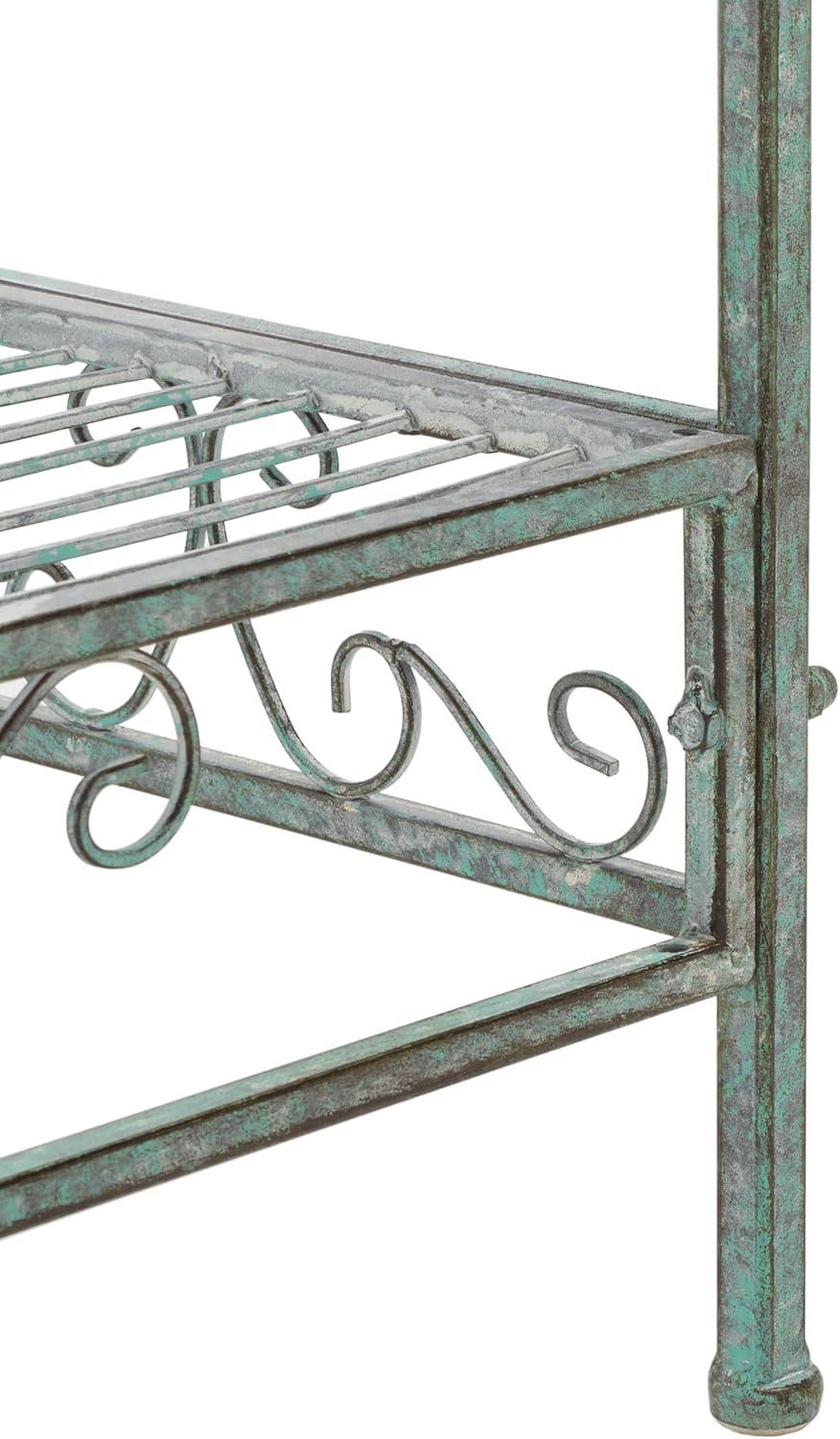 image:imageSafavieh Outdoor Collection Noreen Antique White 3 Tier ShelfAntique Dark Green