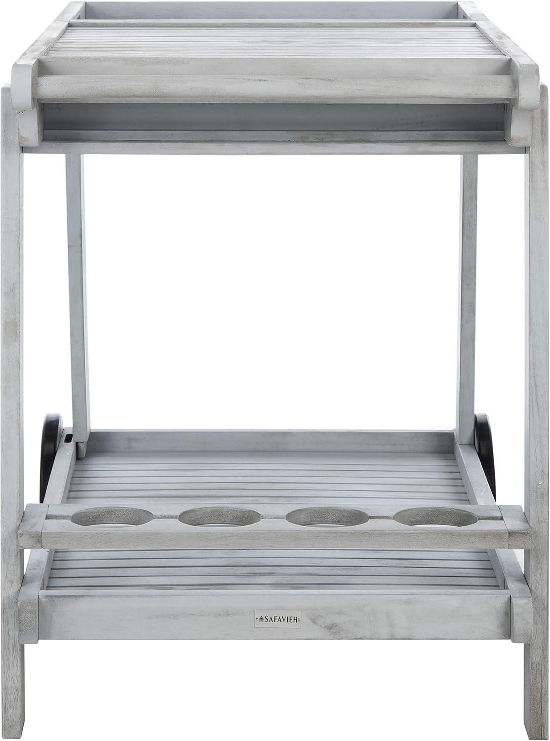 image:imageSafavieh Outdoor Collection Orland Natural Wood Tea Trolley CartGrey