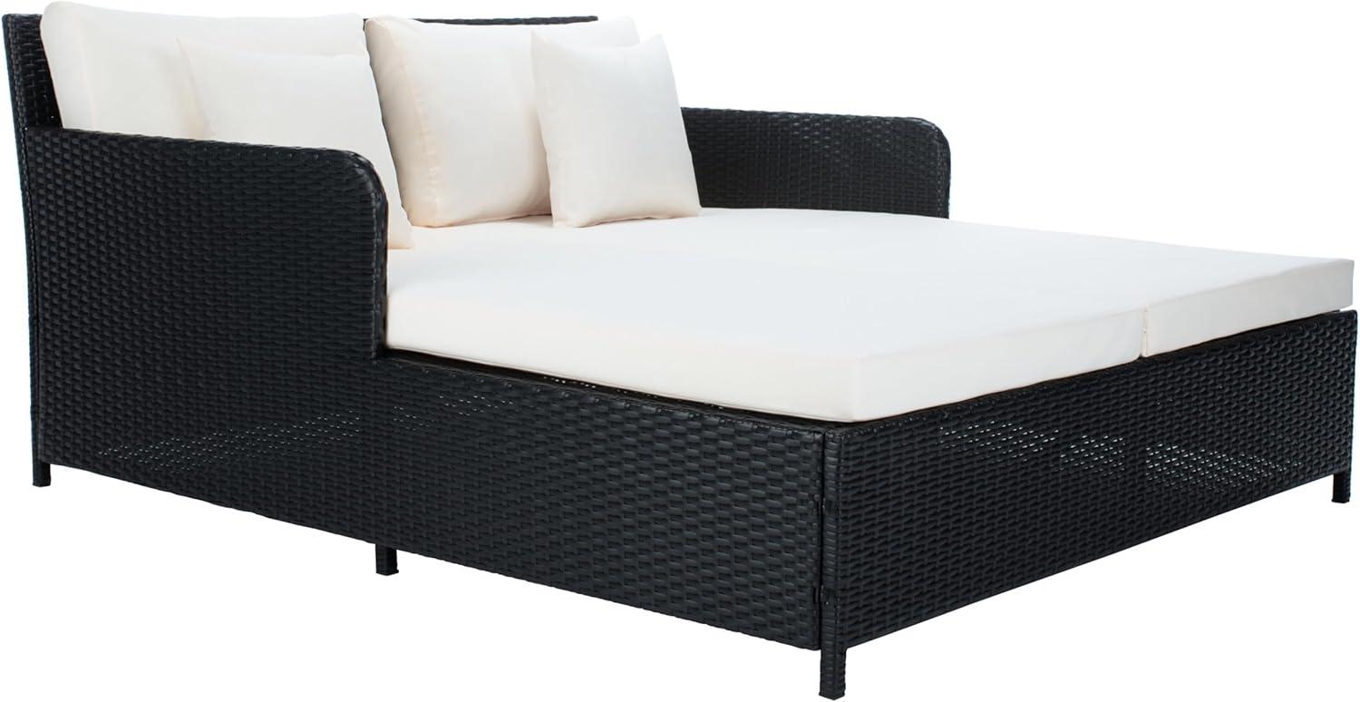 image:imageSafavieh Outdoor Collection PAT7500 Daybed BlackLight GreyBlackBeige
