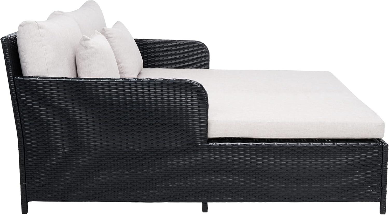 image:imageSafavieh Outdoor Collection PAT7500 Daybed BlackLight GreyBlackLight Grey