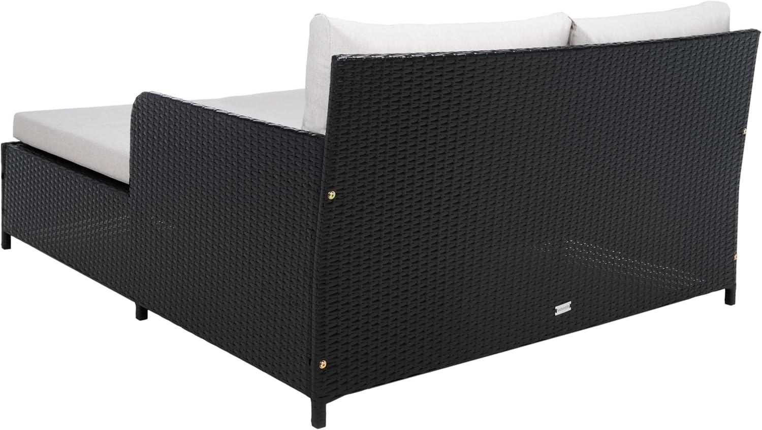 image:imageSafavieh Outdoor Collection PAT7500 Daybed BlackLight GreyBlackLight Grey