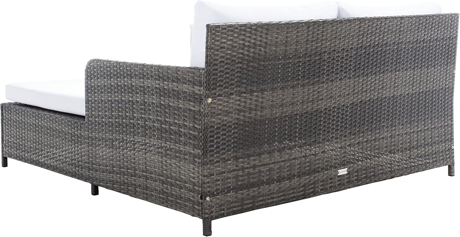 image:imageSafavieh Outdoor Collection PAT7500 Daybed BlackLight GreyGrey BrownWhite
