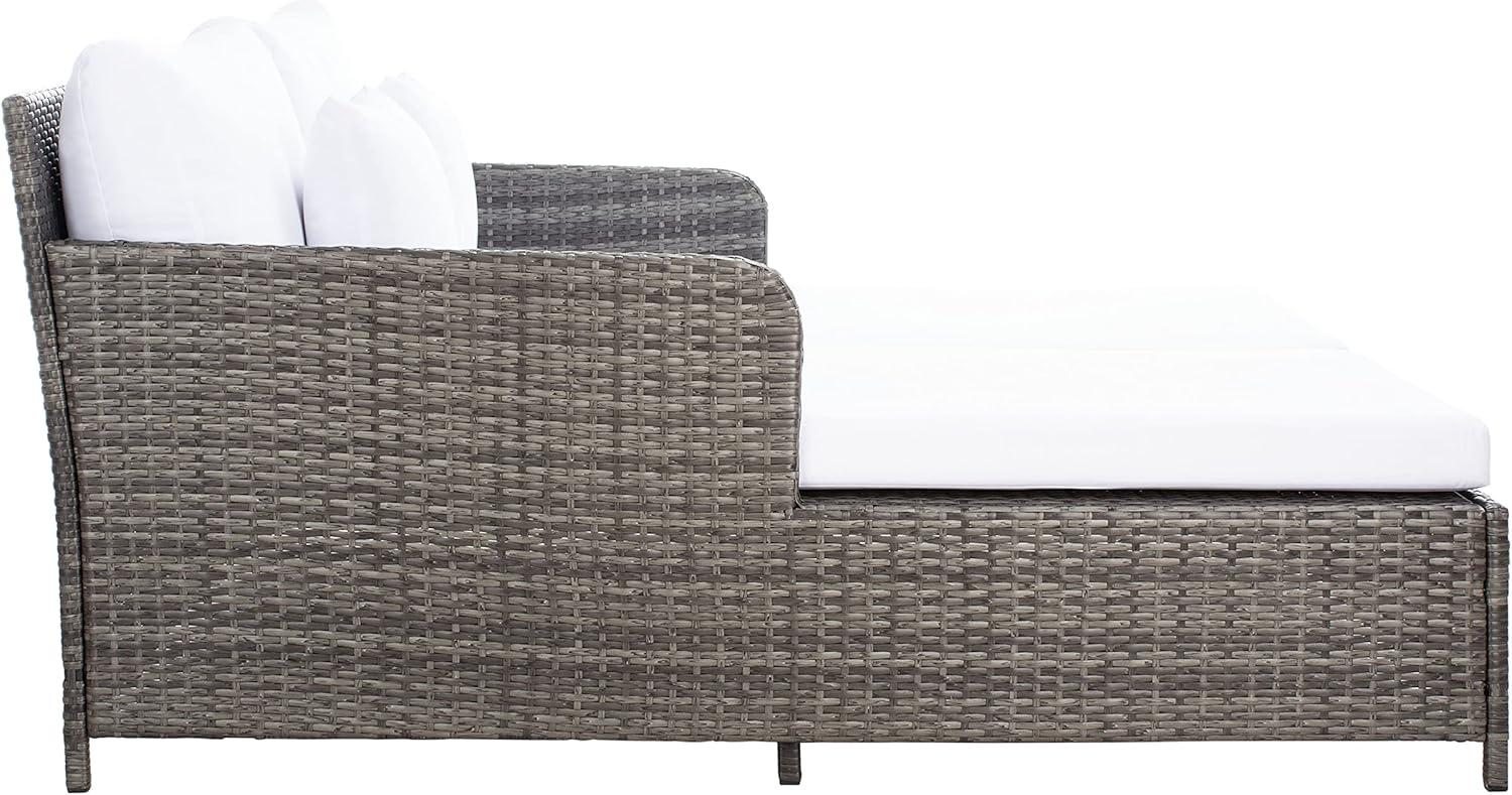 image:imageSafavieh Outdoor Collection PAT7500 Daybed BlackLight GreyGrey BrownWhite