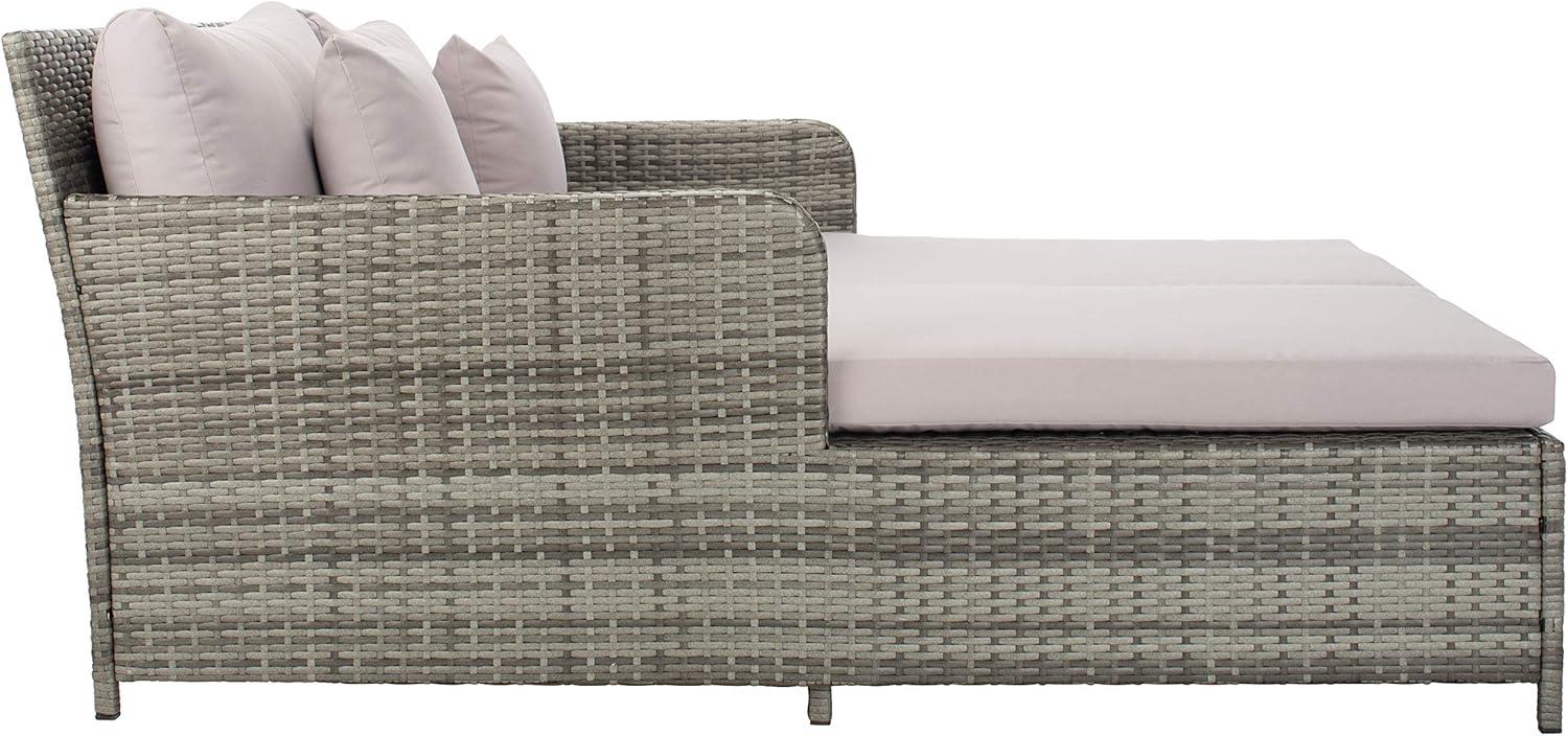 image:imageSafavieh Outdoor Collection PAT7500 Daybed BlackLight GreyGreyGrey