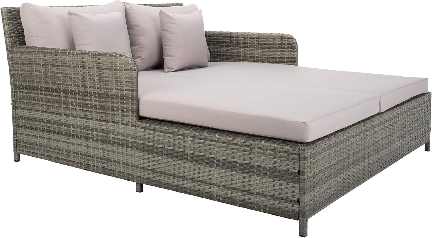 image:imageSafavieh Outdoor Collection PAT7500 Daybed BlackLight GreyGreyGrey