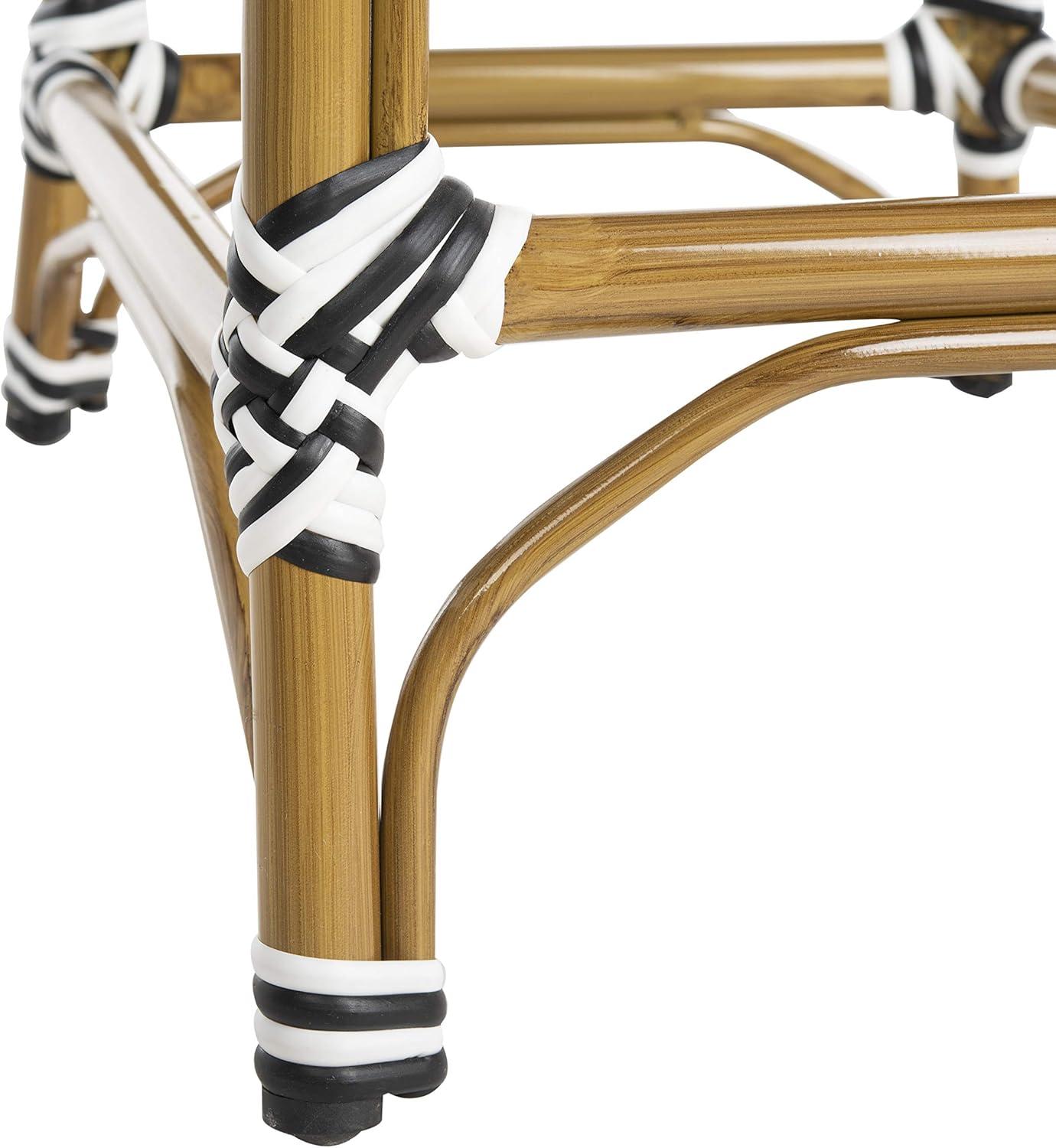 image:imageSafavieh PAT4038C Outdoor Collection Zaid White Stackable 30inch Bar StoolBlackWhite