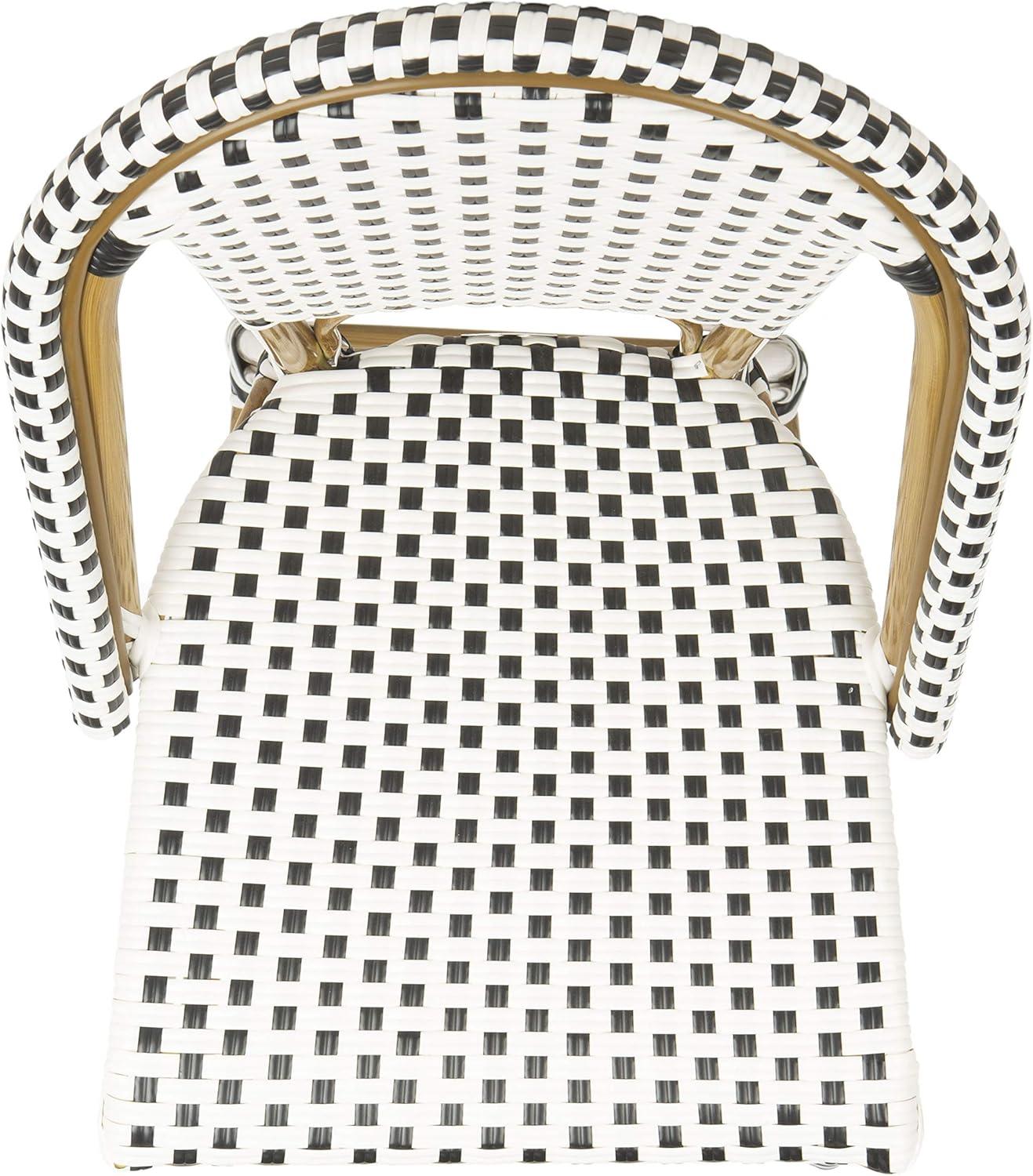 image:imageSafavieh PAT4038C Outdoor Collection Zaid White Stackable 30inch Bar StoolBlackWhite