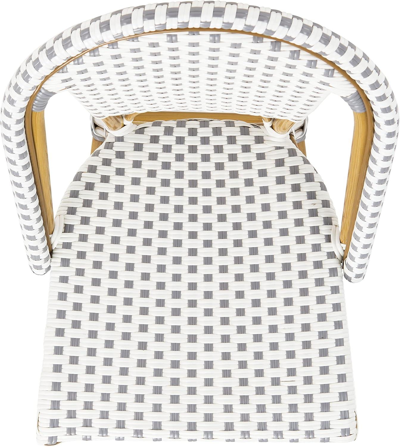 image:imageSafavieh PAT4038C Outdoor Collection Zaid White Stackable 30inch Bar StoolGrey White