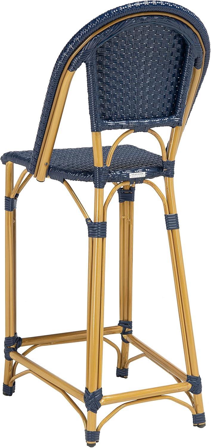 image:imageSafavieh PAT4038C Outdoor Collection Zaid White Stackable 30inch Bar StoolNavy