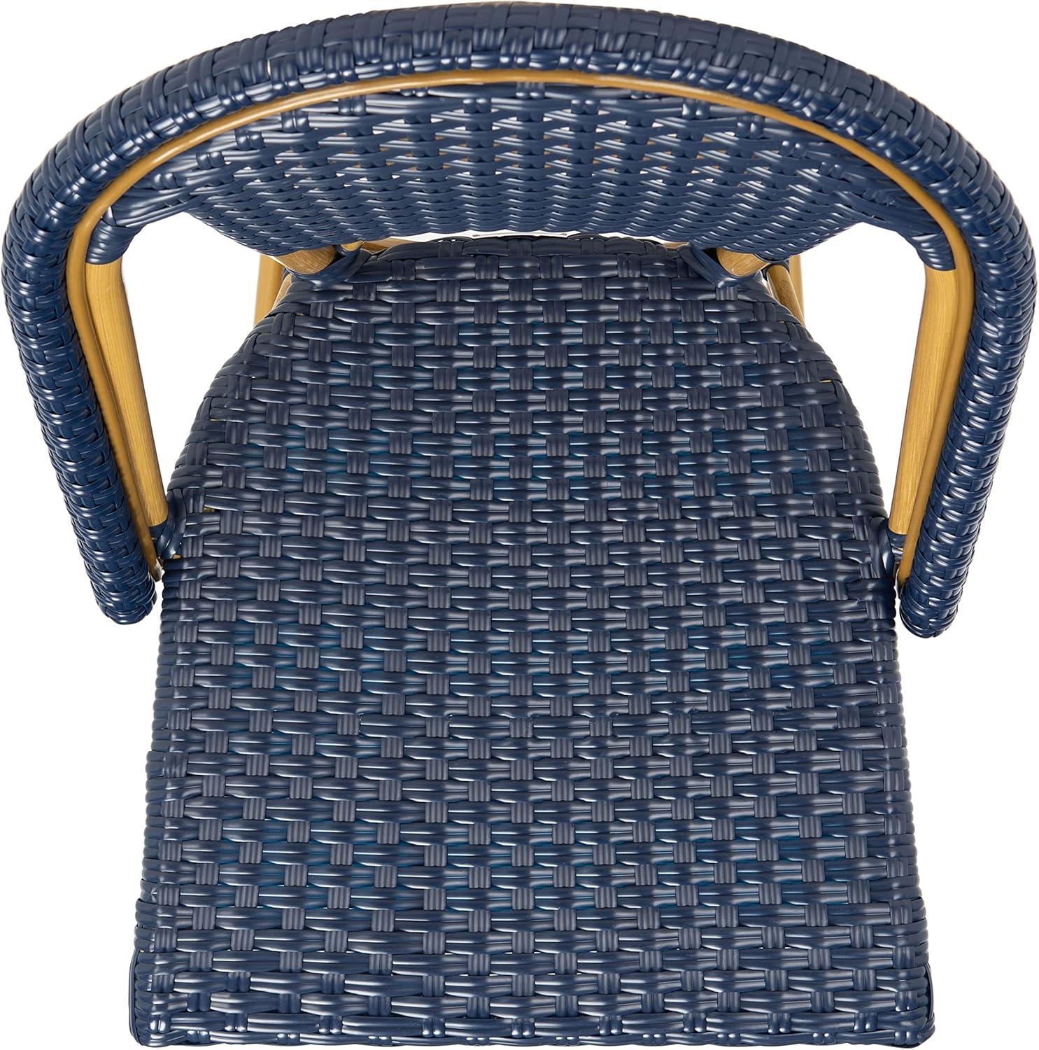 image:imageSafavieh PAT4038C Outdoor Collection Zaid White Stackable 30inch Bar StoolNavy