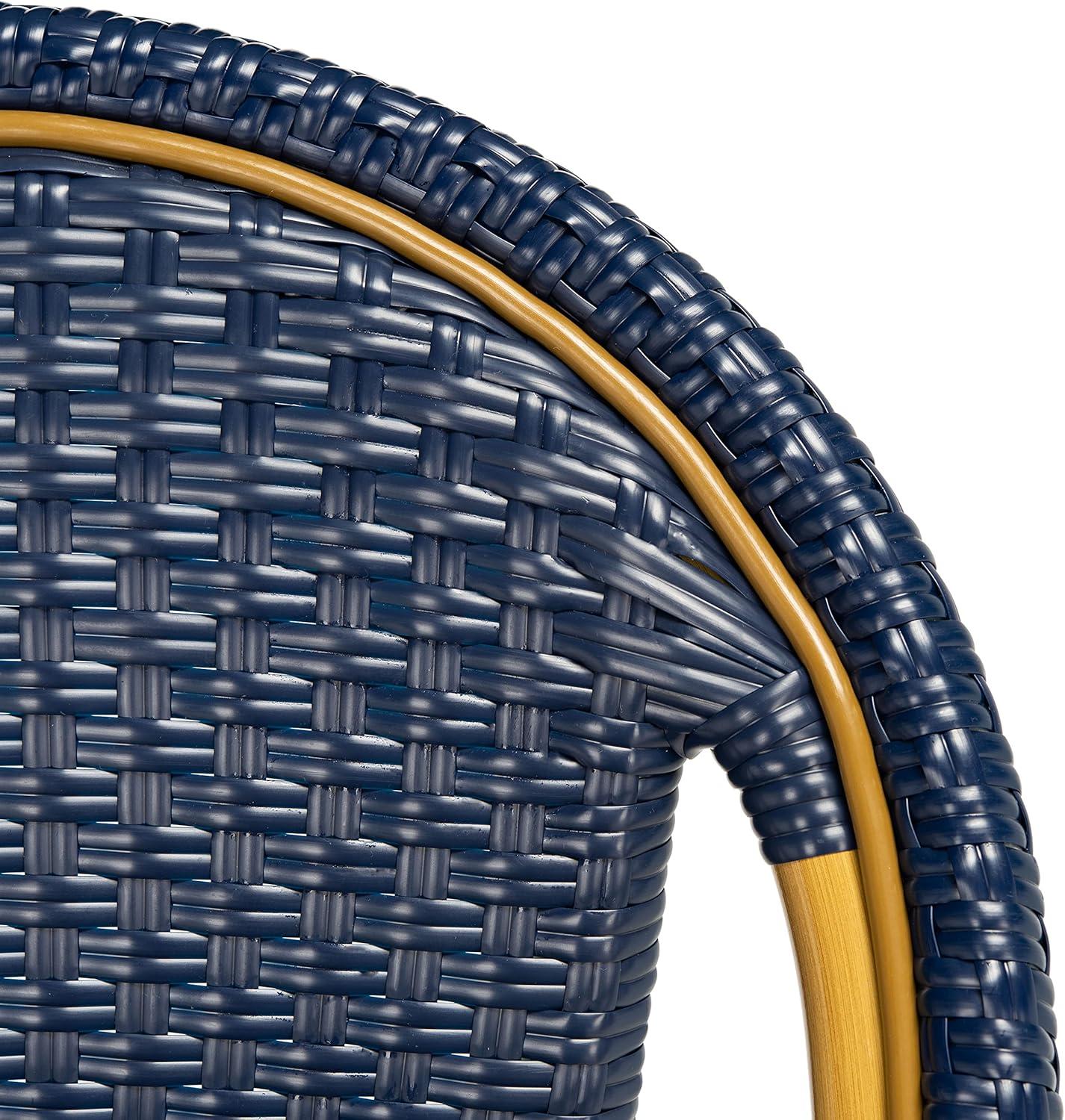image:imageSafavieh PAT4038C Outdoor Collection Zaid White Stackable 30inch Bar StoolNavy