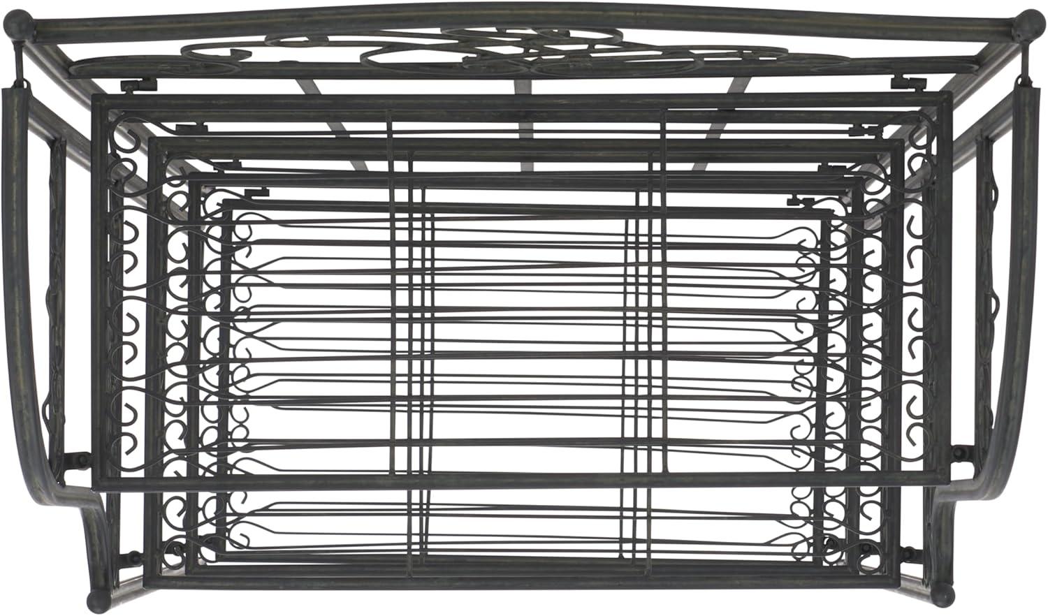 image:imageSafavieh PAT5014A Collection Amaris Rusty Orange Wrought Iron 4 Tier Outdoor Bakers Rack ShelveBlack