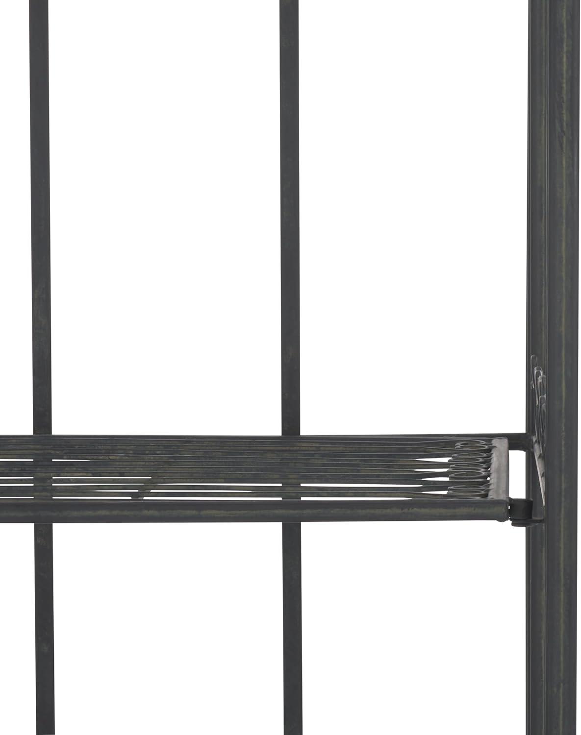 image:imageSafavieh PAT5014A Collection Amaris Rusty Orange Wrought Iron 4 Tier Outdoor Bakers Rack ShelveBlack