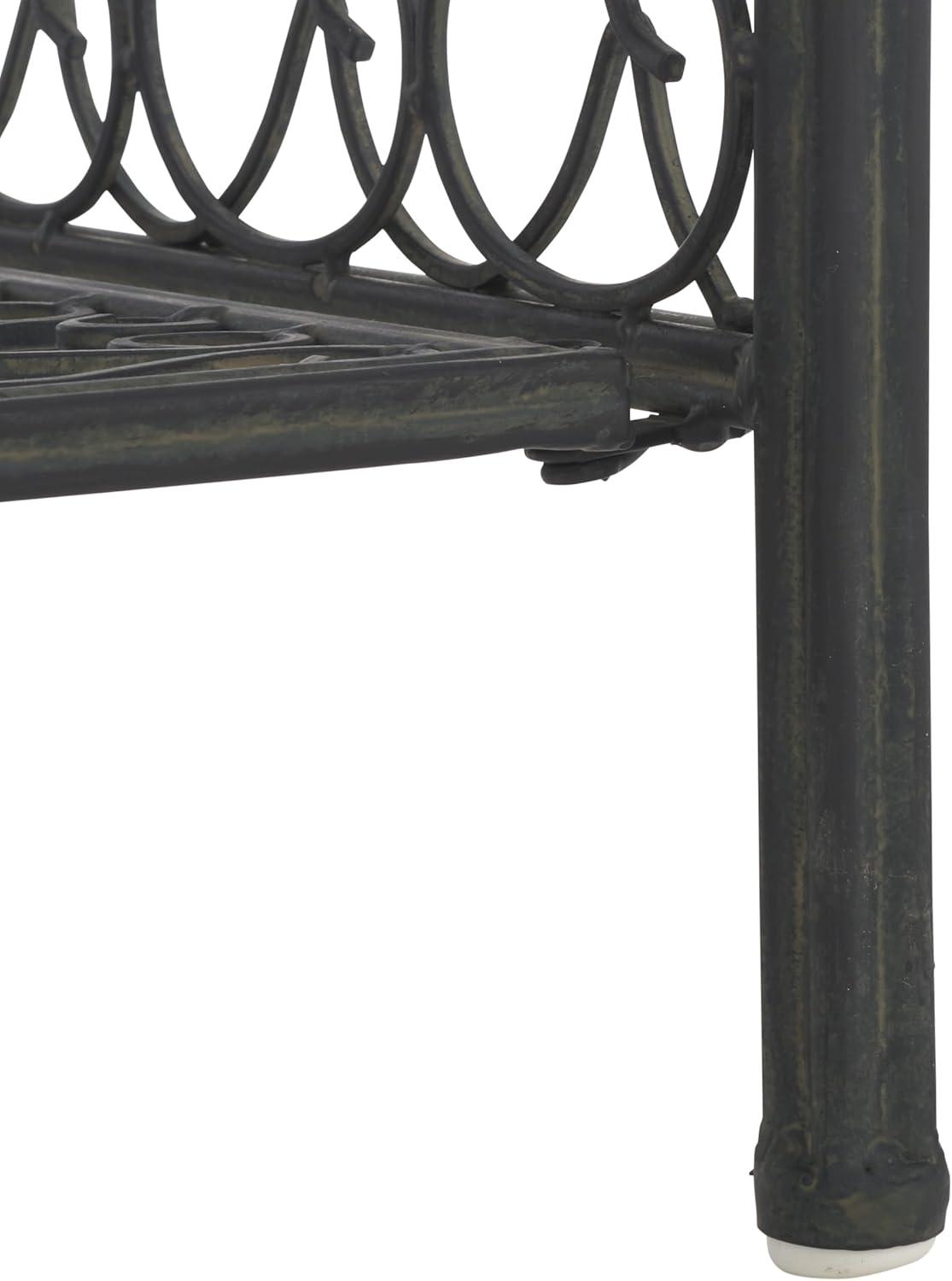 image:imageSafavieh PAT5014A Collection Amaris Rusty Orange Wrought Iron 4 Tier Outdoor Bakers Rack ShelveBlack