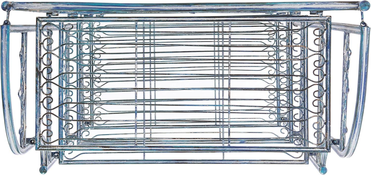 image:imageSafavieh PAT5014A Collection Amaris Rusty Orange Wrought Iron 4 Tier Outdoor Bakers Rack ShelveMossy Blue