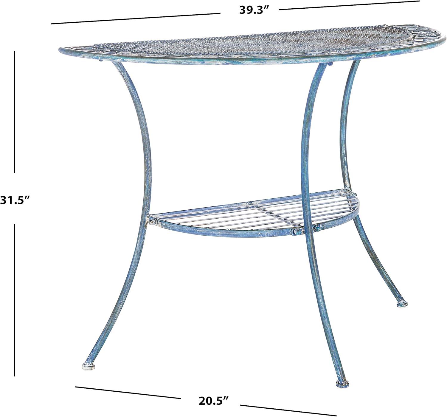 image:imageSafavieh PAT5027A Outdoor Collection Genson Pearl White End TableMossy Blue