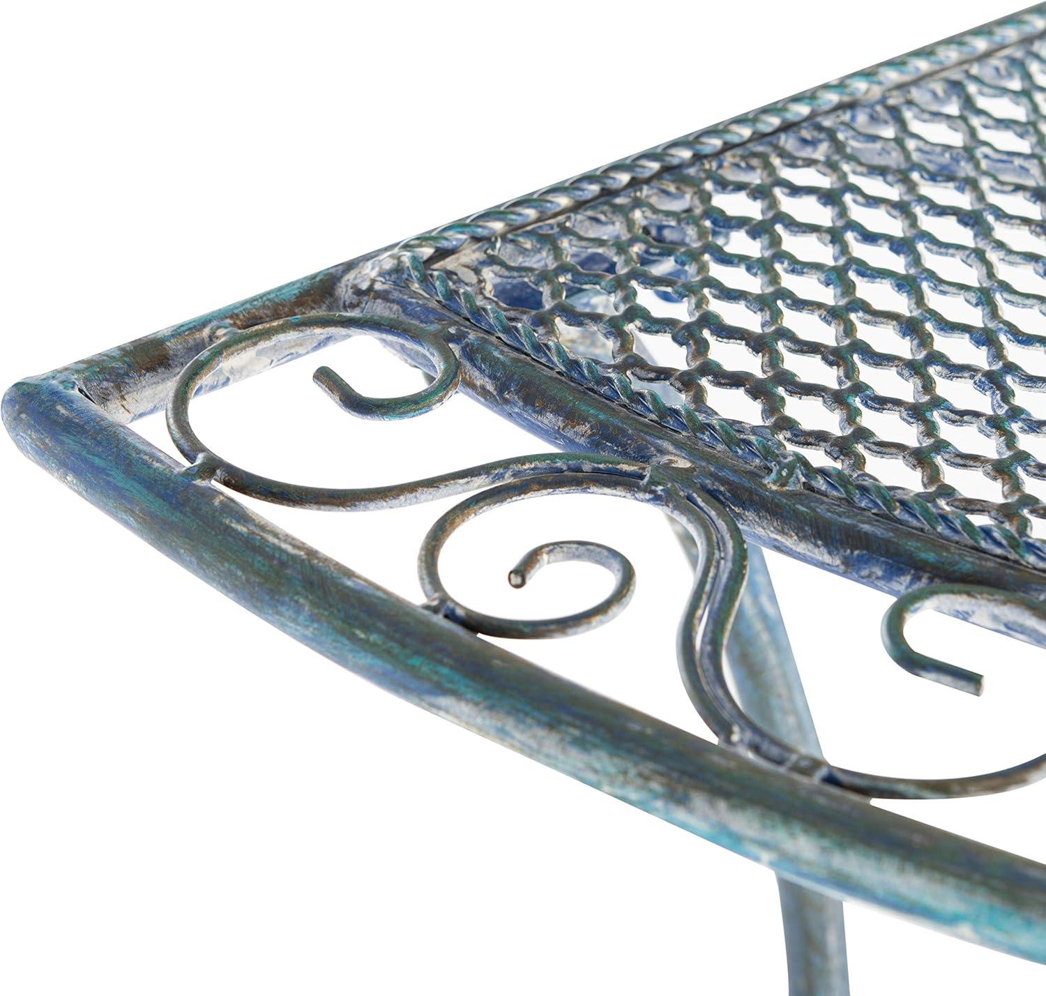 image:imageSafavieh PAT5027A Outdoor Collection Genson Pearl White End TableMossy Blue