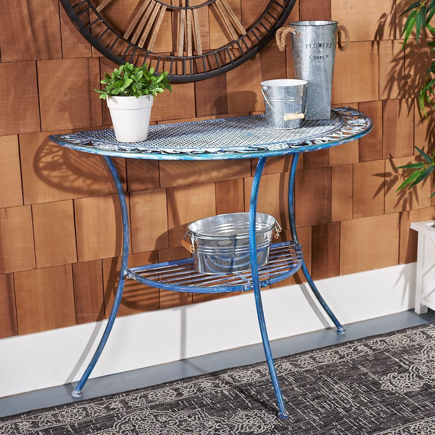 image:imageSafavieh PAT5027A Outdoor Collection Genson Pearl White End TableMossy Blue