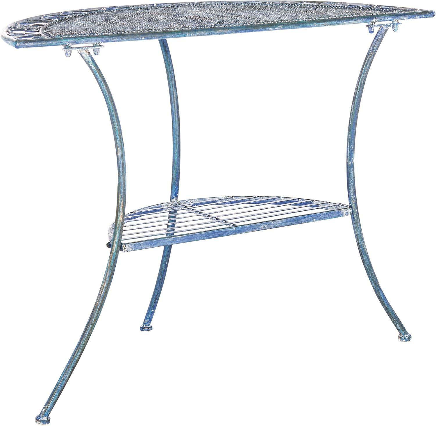 image:imageSafavieh PAT5027A Outdoor Collection Genson Pearl White End TableMossy Blue