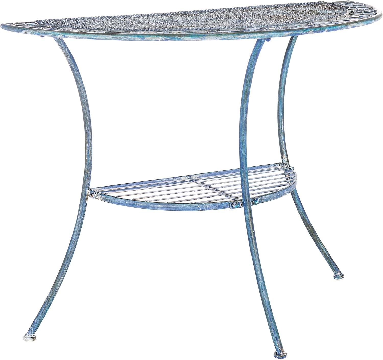 image:imageSafavieh PAT5027A Outdoor Collection Genson Pearl White End TableMossy Blue