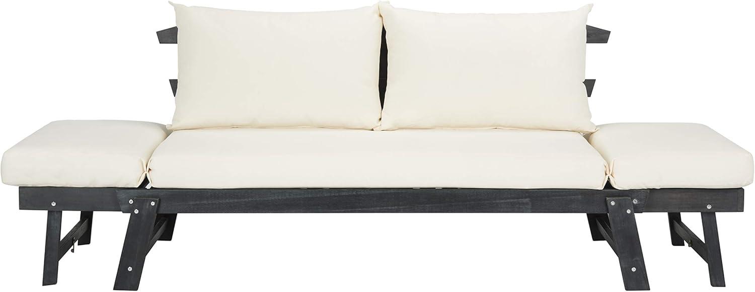 image:imageSafavieh PAT6745A Outdoor Collection Tandra Grey Modern Contemporary Daybed Day BedDark Slate Gray Beige