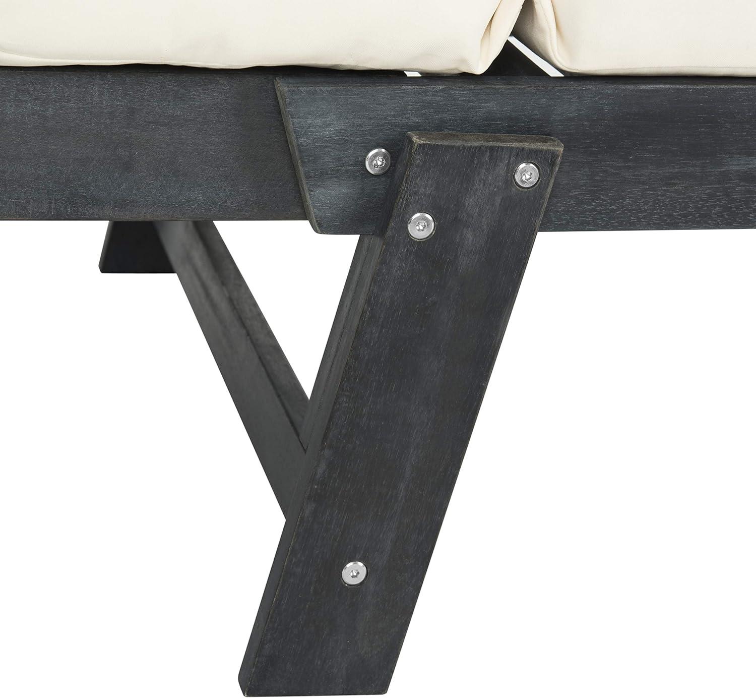 image:imageSafavieh PAT6745A Outdoor Collection Tandra Grey Modern Contemporary Daybed Day BedDark Slate Gray Beige