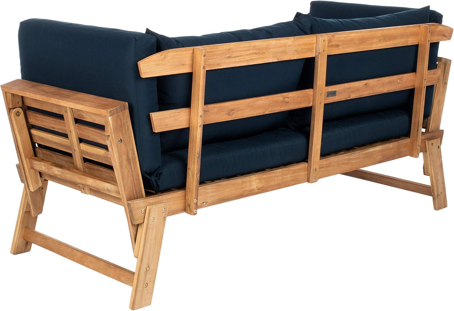 image:imageSafavieh PAT6745A Outdoor Collection Tandra Grey Modern Contemporary Daybed Day BedNatural Navy