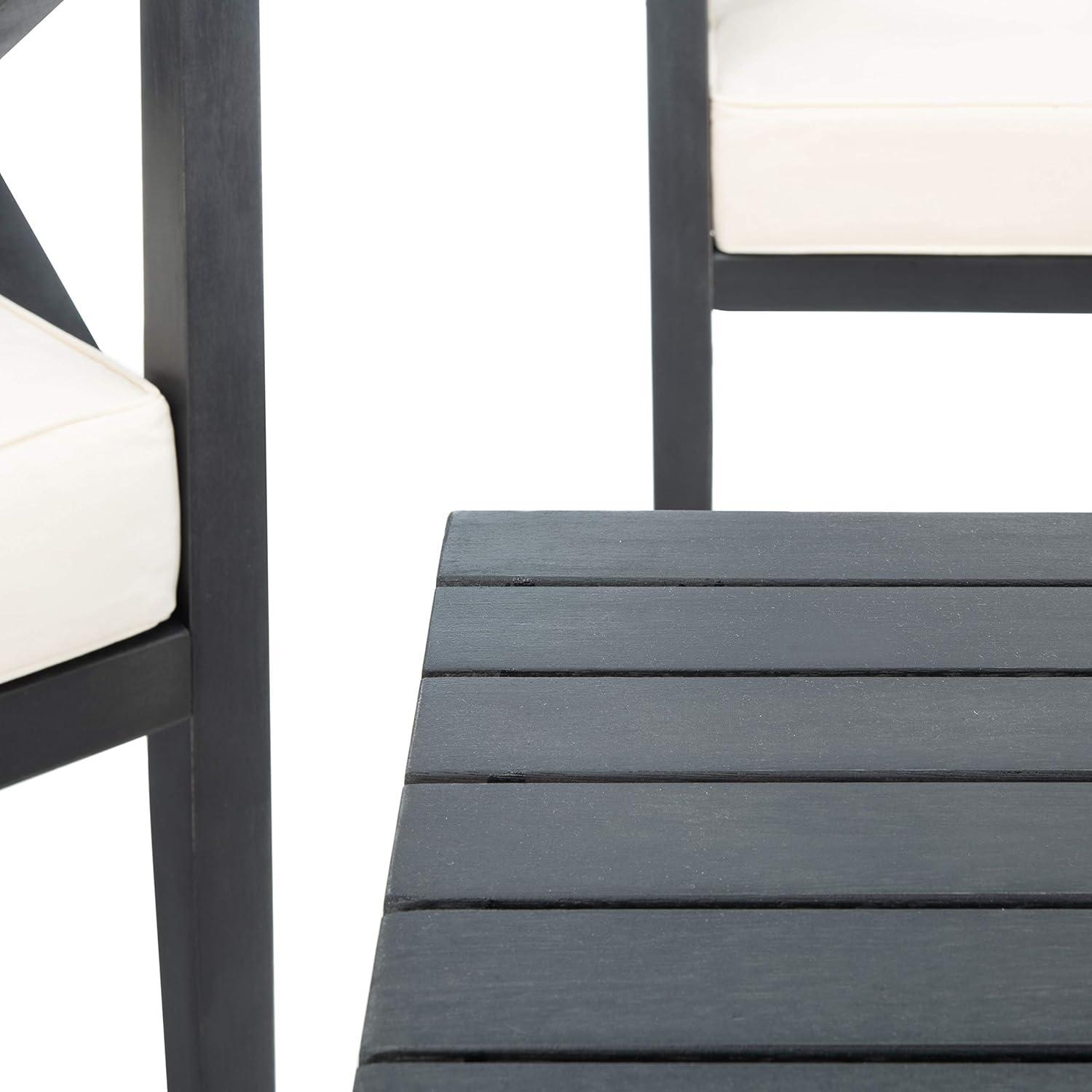 image:imageSafavieh PAT7031A Collection Nunzio Teak and White and Navy 4 Pc Accent Pillows Outdoor SetBlack Beige Bolster P