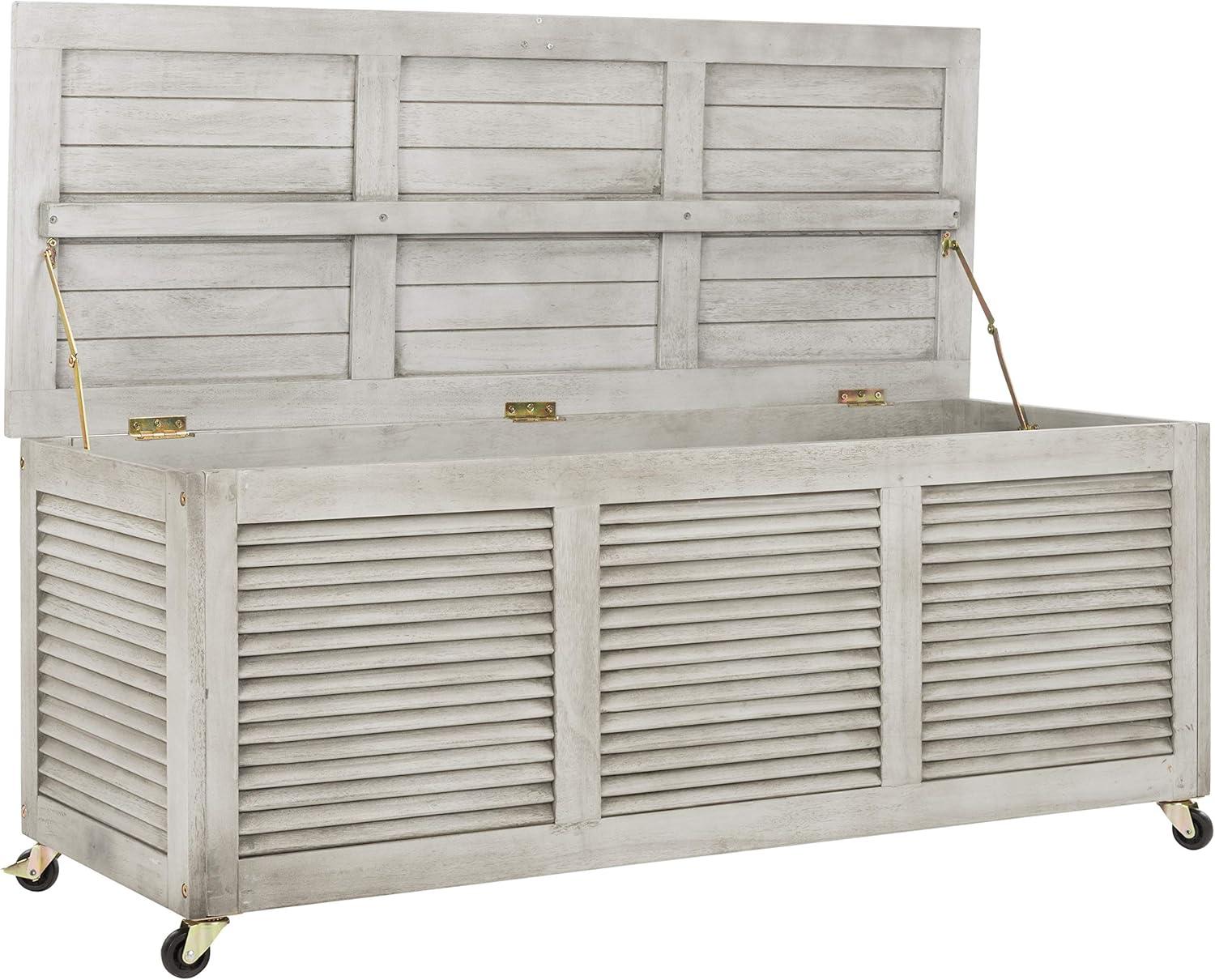image:imageSafavieh PAT7038A Outdoor Collection Elina Teak 472 Cushion Deck BoxGray
