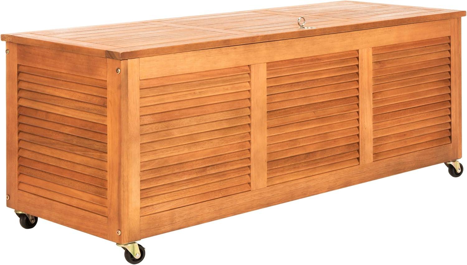 image:imageSafavieh PAT7038A Outdoor Collection Elina Teak 472 Cushion Deck BoxNatural