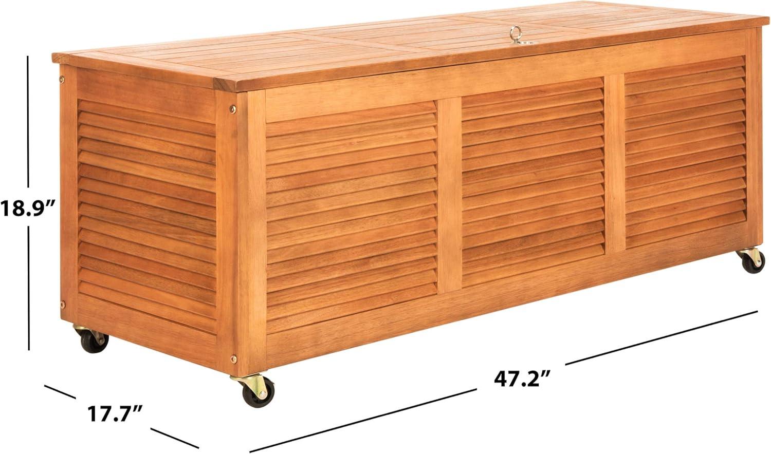 image:imageSafavieh PAT7038A Outdoor Collection Elina Teak 472 Cushion Deck BoxNatural