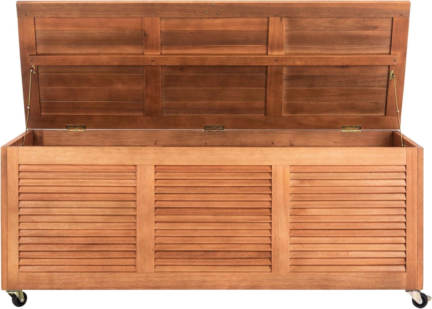 image:imageSafavieh PAT7038A Outdoor Collection Elina Teak 472 Cushion Deck BoxNatural