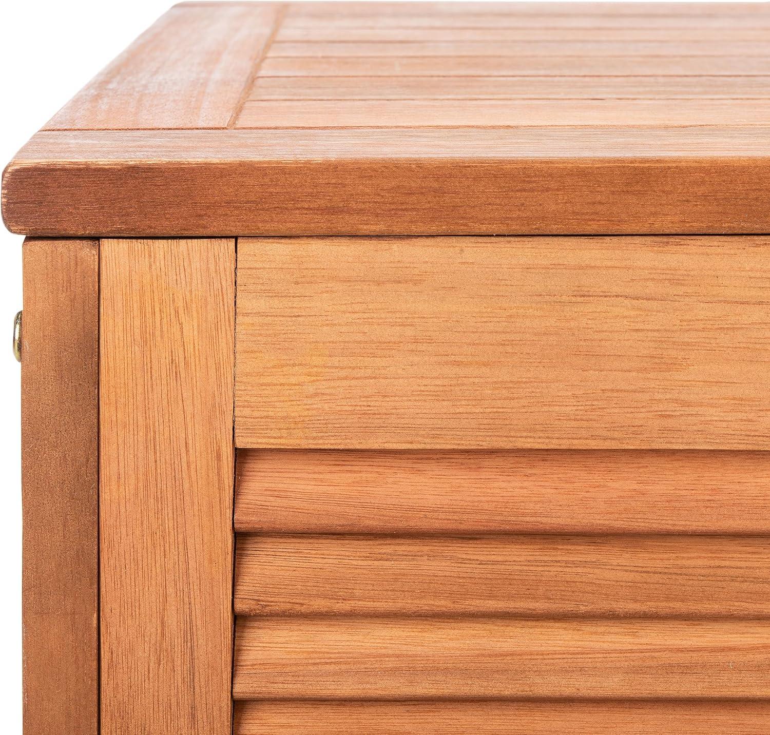image:imageSafavieh PAT7038A Outdoor Collection Elina Teak 472 Cushion Deck BoxNatural