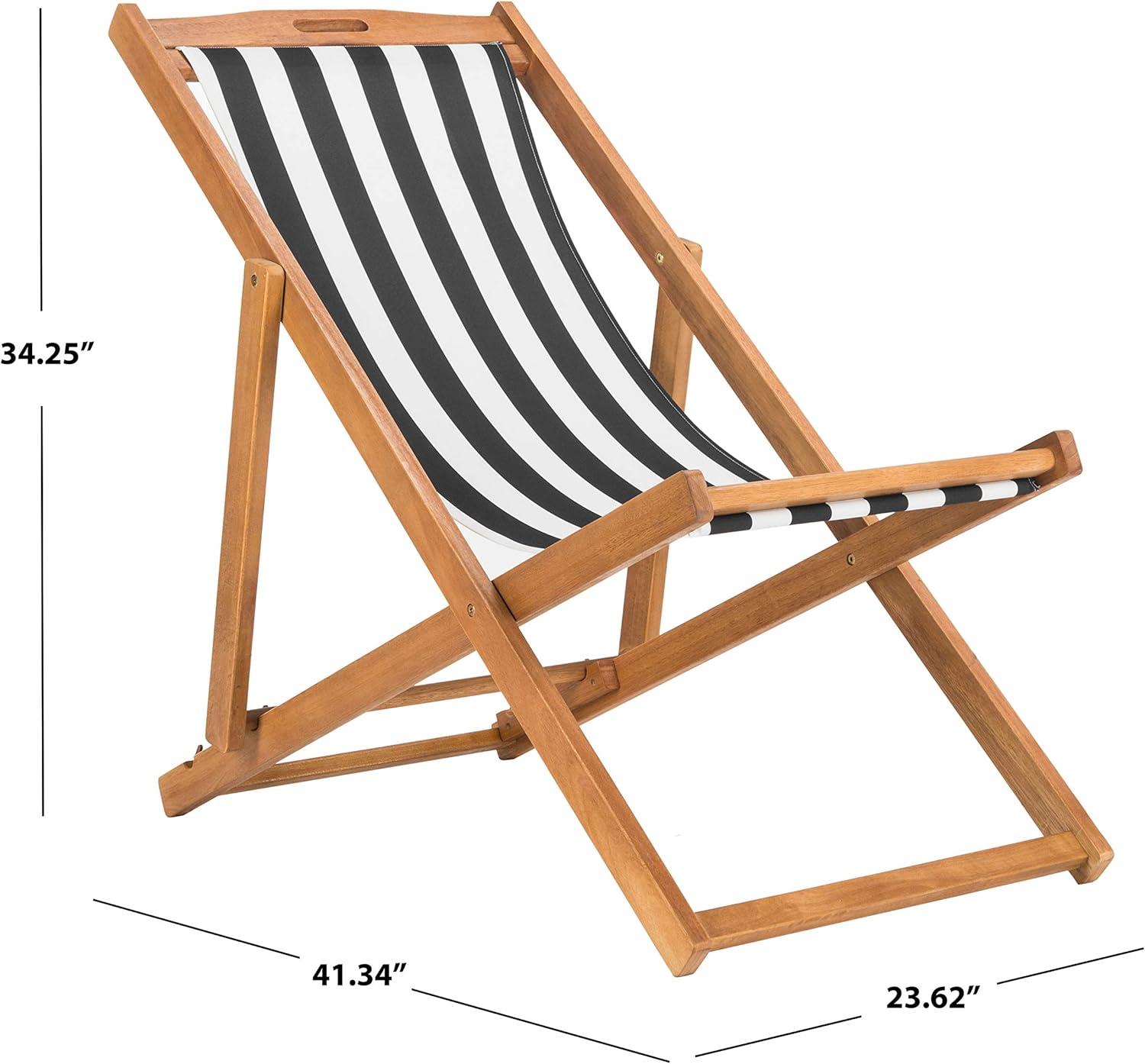 image:imageSafavieh PAT7040A SET2 Outdoor Collection Loren TeakNatural Black Stripe