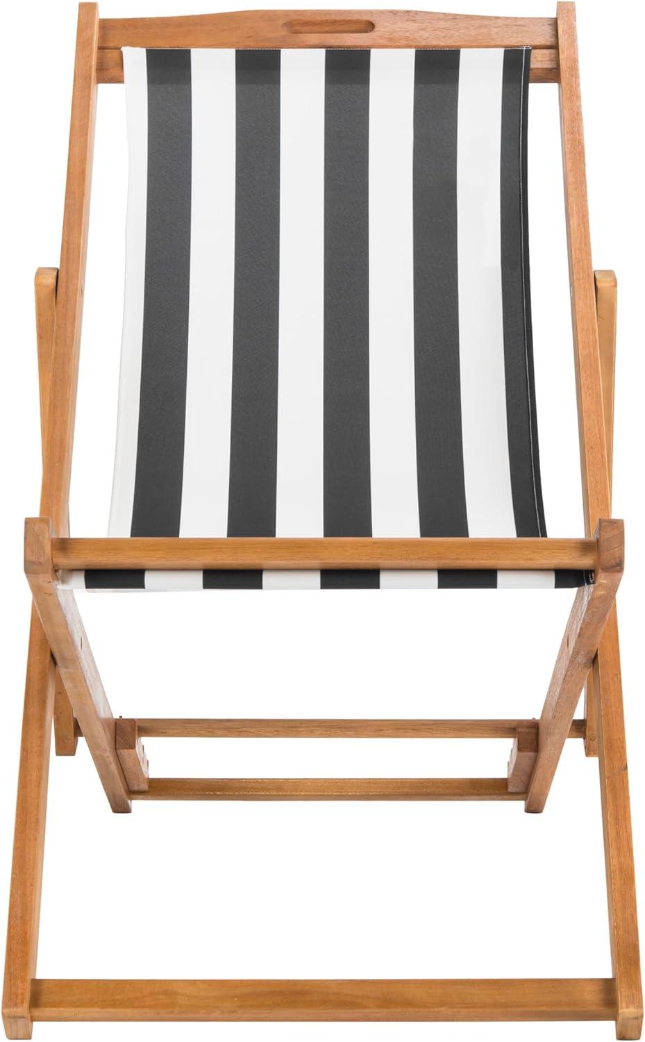 image:imageSafavieh PAT7040A SET2 Outdoor Collection Loren TeakNatural Black Stripe