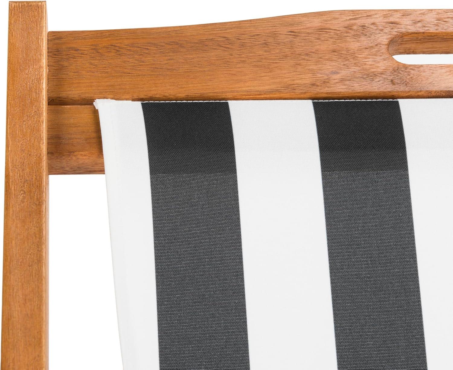 image:imageSafavieh PAT7040A SET2 Outdoor Collection Loren TeakNatural Black Stripe
