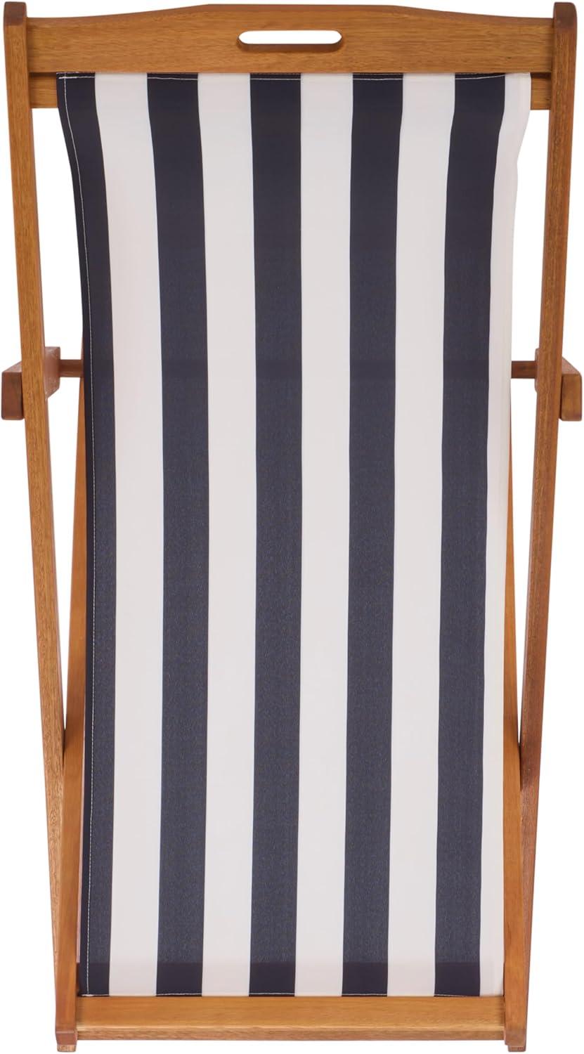 image:imageSafavieh PAT7040A SET2 Outdoor Collection Loren TeakNaturalThin Navy Strip