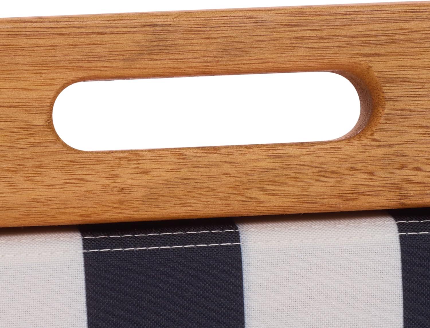 image:imageSafavieh PAT7040A SET2 Outdoor Collection Loren TeakNaturalThin Navy Strip