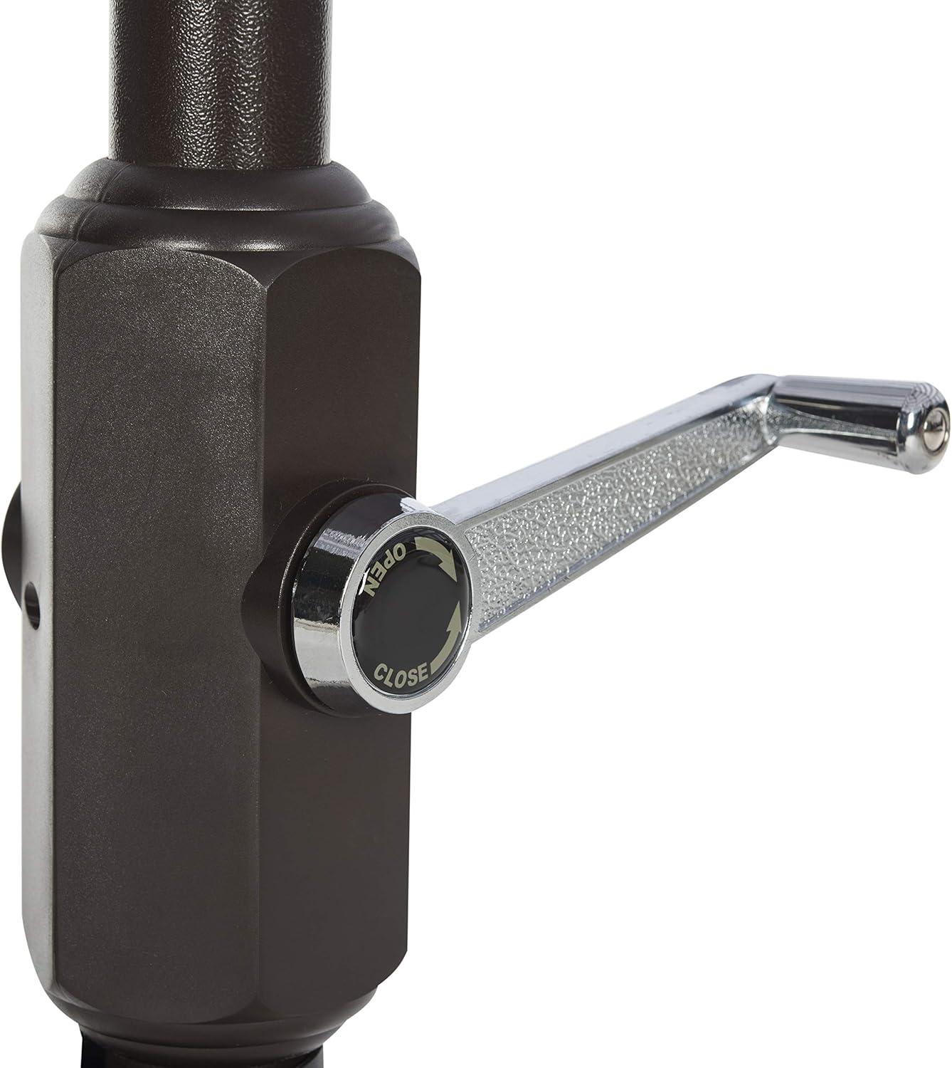 image:imageSafavieh PAT8008A Collection Milan Fringe Navy and White 9Ft Crank Outdoor Push Button Tilt UmbrellaNavyWhite