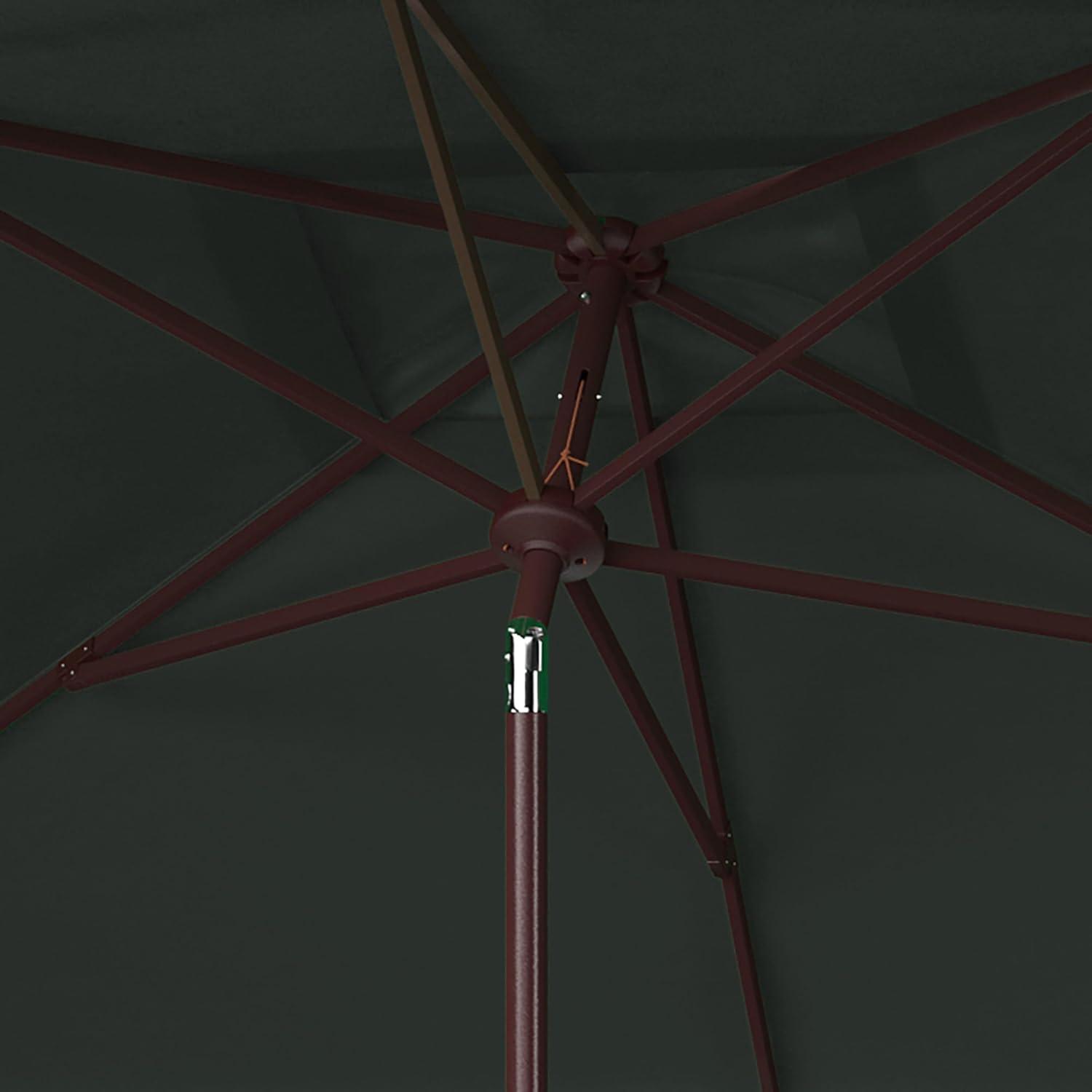 image:imageSafavieh PAT8300A Outdoor Zimmerman Navy and White 66 x 10 Rectangle Market UV Protected UmbrellaDark Green