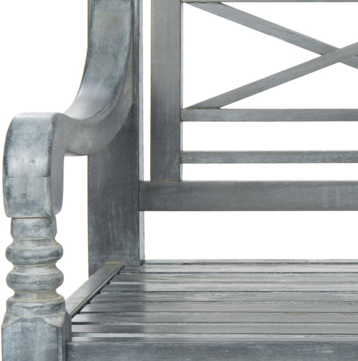 image:imageSafavieh Patio Collection Martin Adirondack Acacia Wood Bench Ash GreyAsh Grey