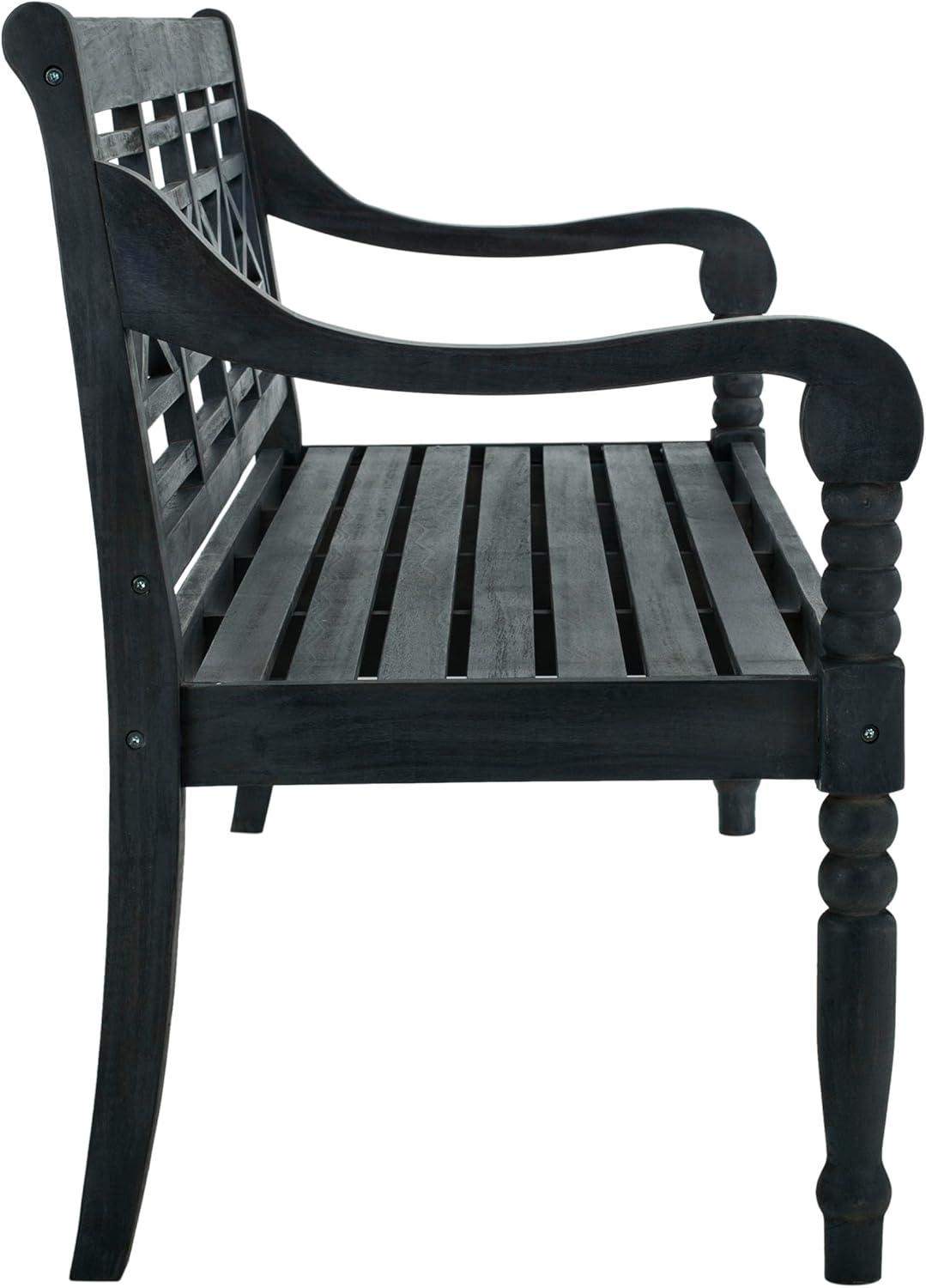 image:imageSafavieh Patio Collection Martin Adirondack Acacia Wood Bench Ash GreyDark Slate Gray