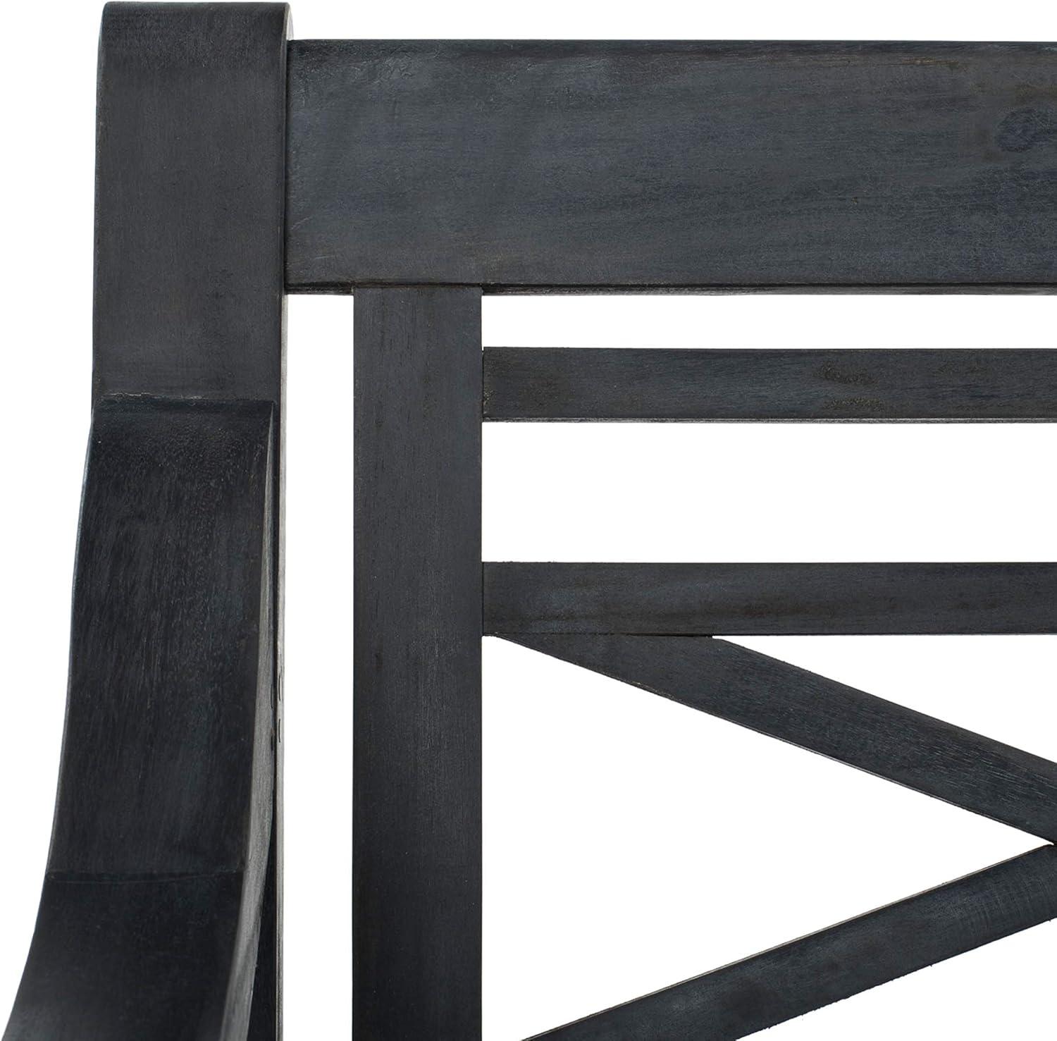 image:imageSafavieh Patio Collection Martin Adirondack Acacia Wood Bench Ash GreyDark Slate Gray