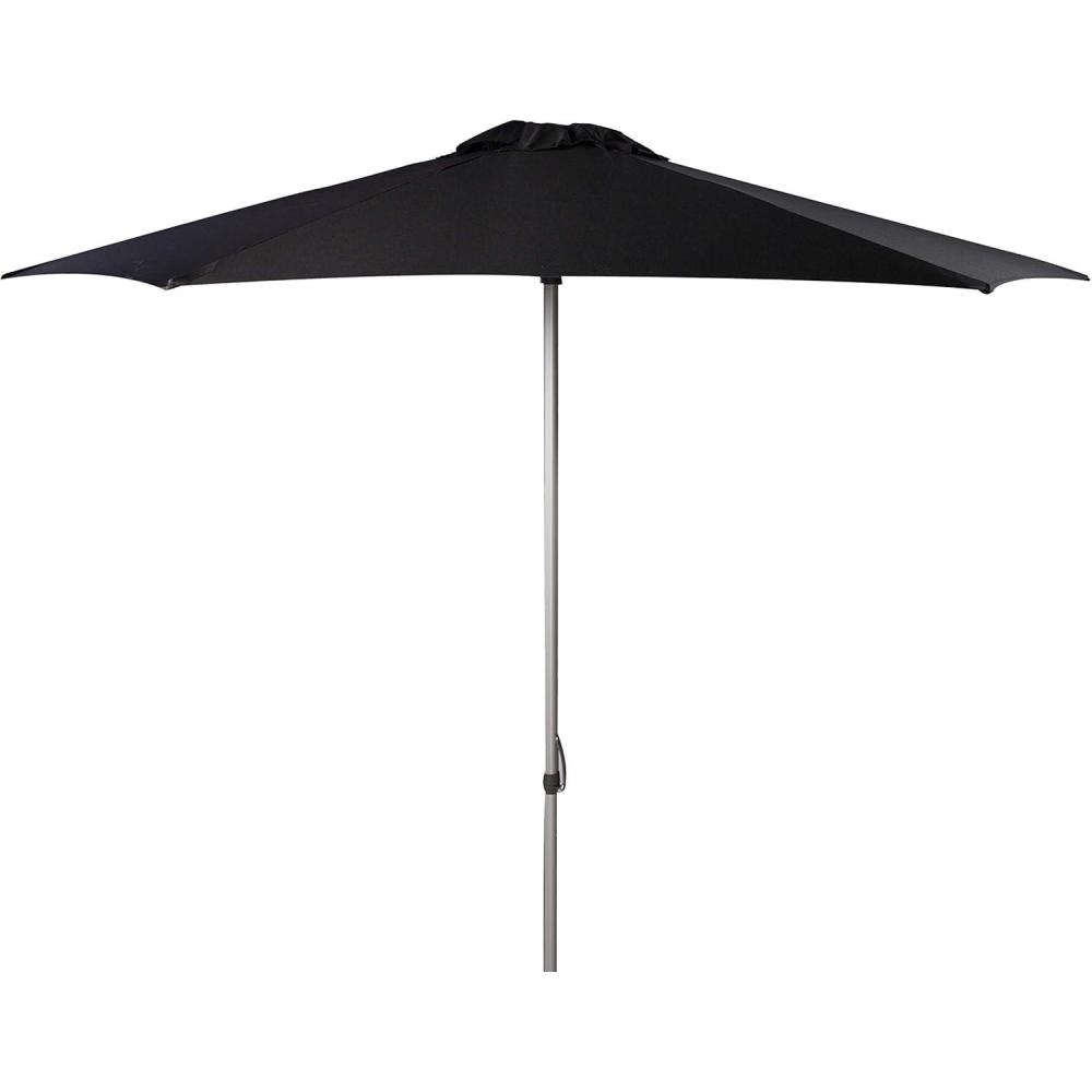 image:imageSAFAVIEH 9ft Outdoor Patio Umbrella Round Hurst Collection Navy Push up UV Resistant for Deck Backyard Poolside PAT8002CBlack