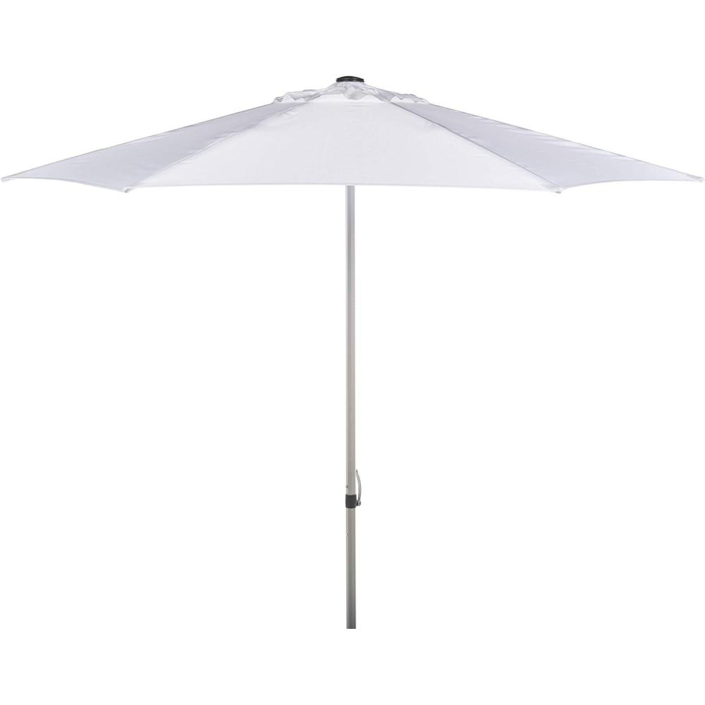 image:imageSAFAVIEH 9ft Outdoor Patio Umbrella Round Hurst Collection Navy Push up UV Resistant for Deck Backyard Poolside PAT8002CWhite